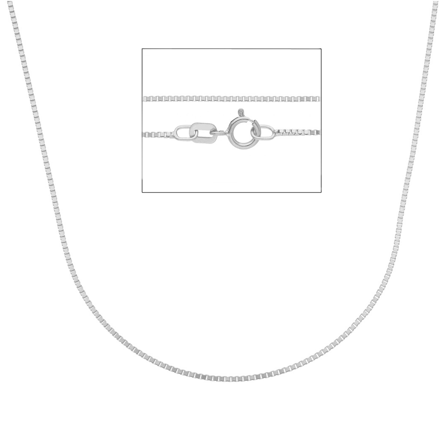 Girocollo catena Veneziana in oro bianco 42 cm spessa