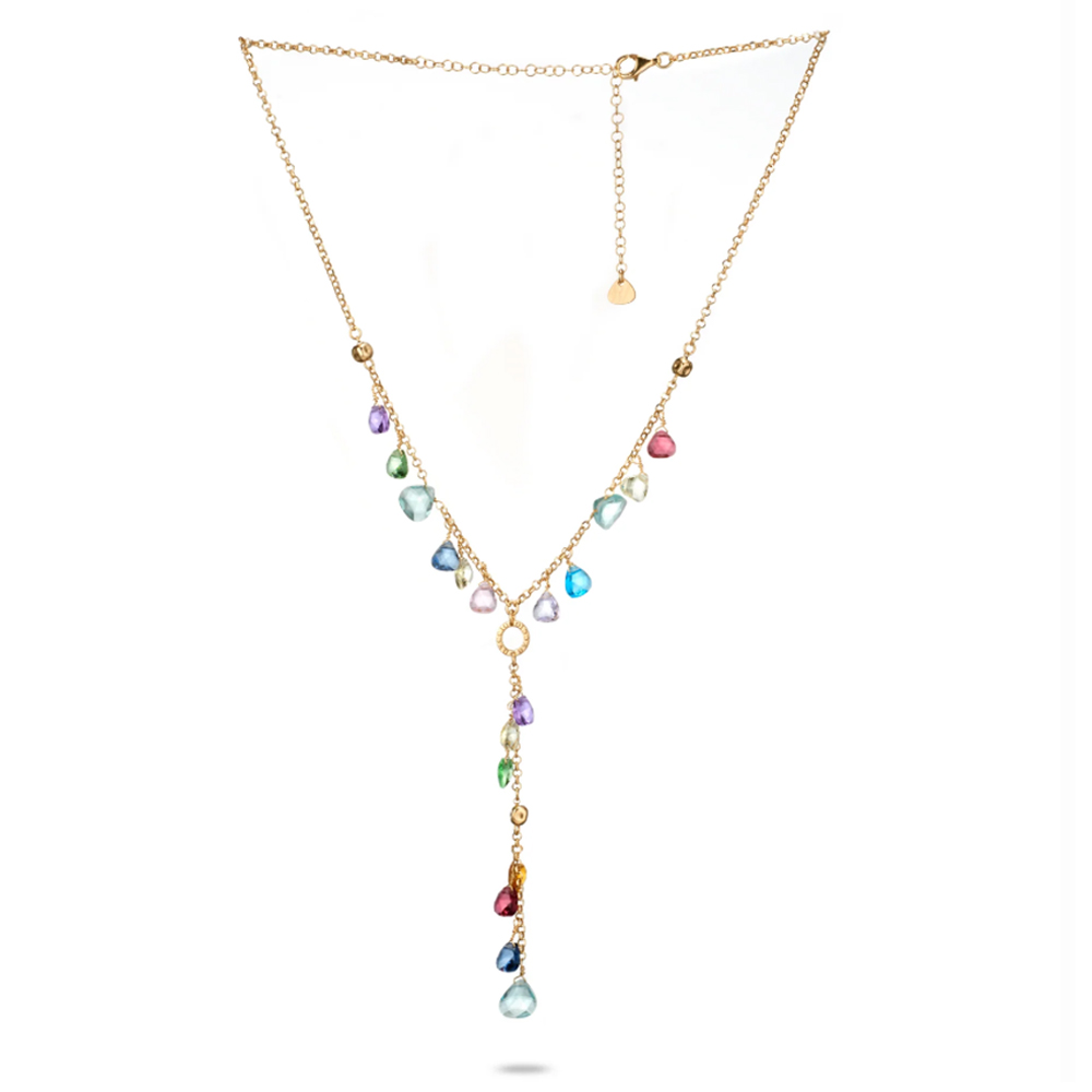 Girocollo Dvccio argento oro giallo 24 kt quarzi colorati