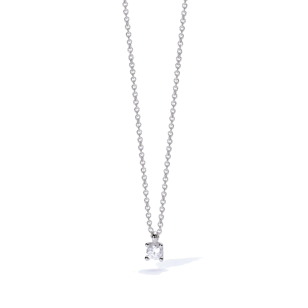Girocollo Mabina in argento con catena forzatina e punto luce 553547