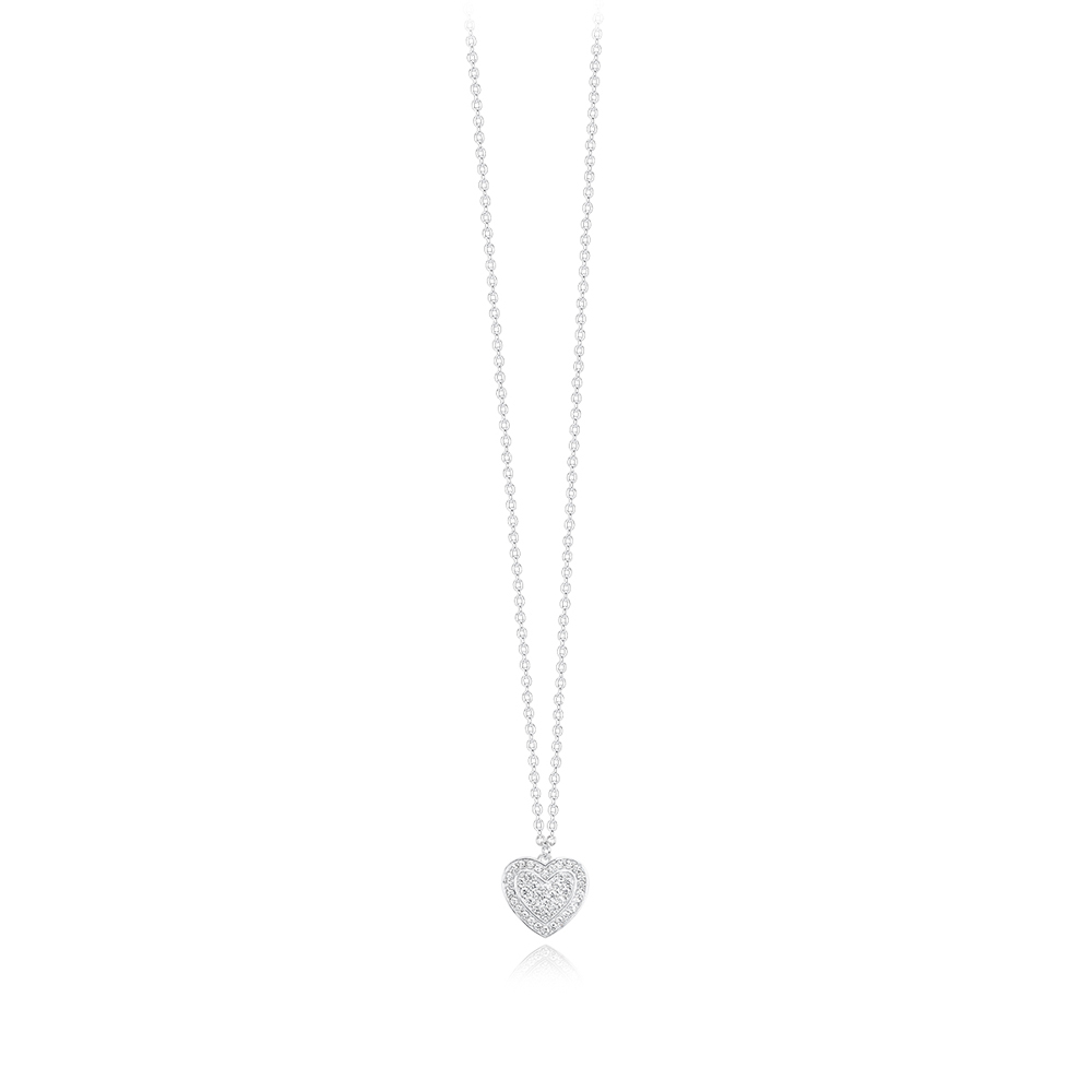 Girocollo Mabina in argento con Cuore di zirconi 553335