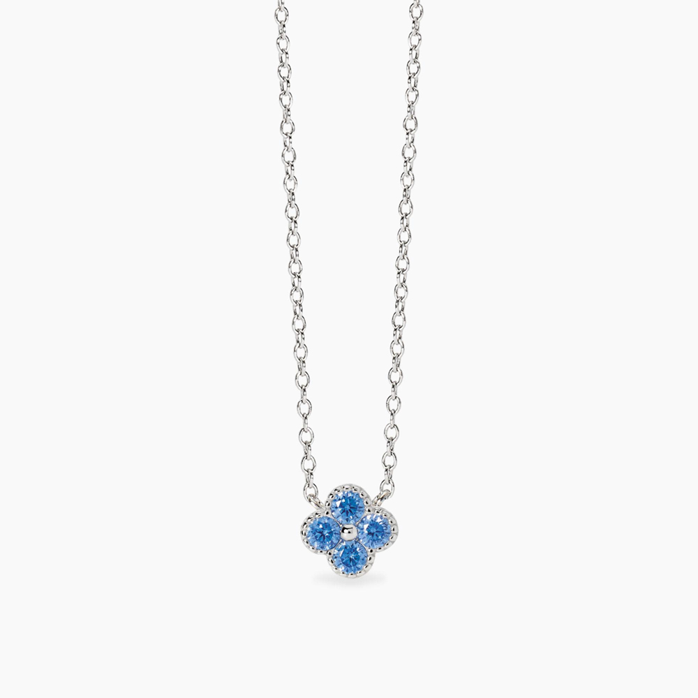 Girocollo Mabina in argento con fiore azzurro Jasmine 553794