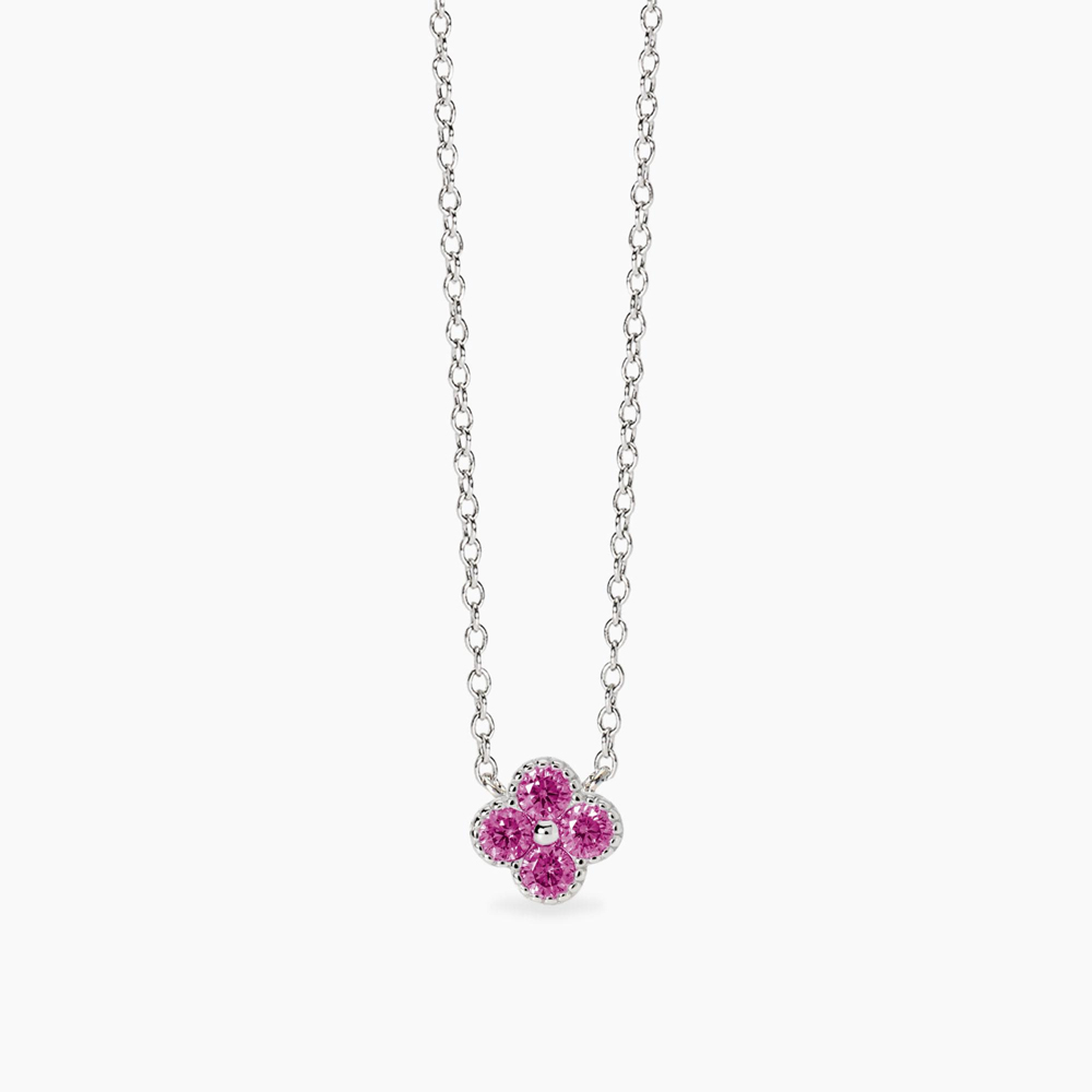 Girocollo Mabina in argento con fiore rosa Jasmine 553796