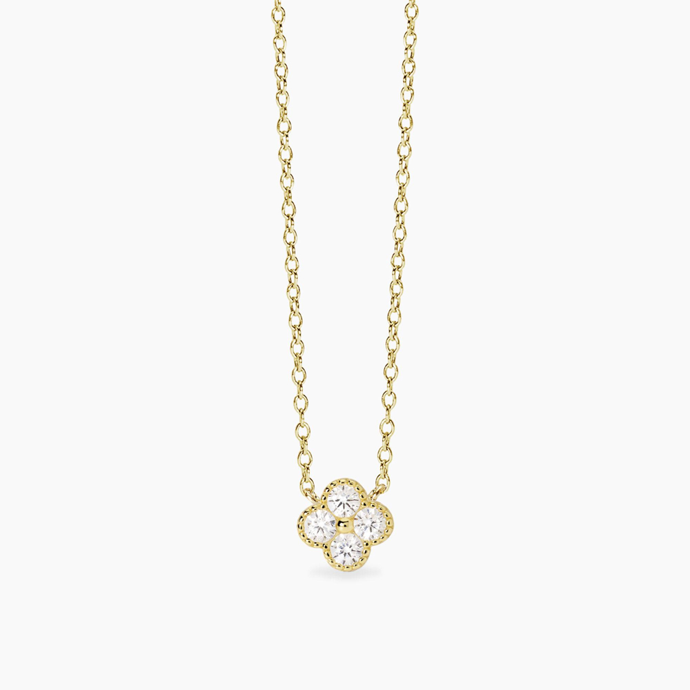Girocollo Mabina in Argento giallo con fiore in zirconi bianchi Jasmine 553793