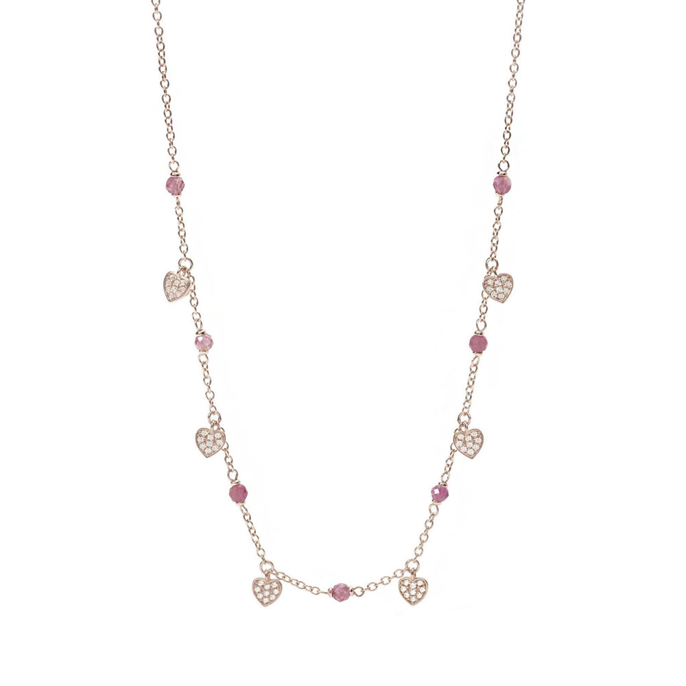 Girocollo Mabina in argento rosato con cuori Viva la Vida 553458