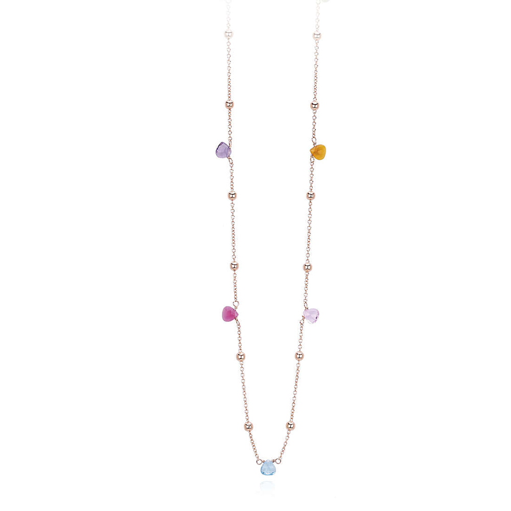 Girocollo Mabina in argento rosato con vetro multicolor 553349