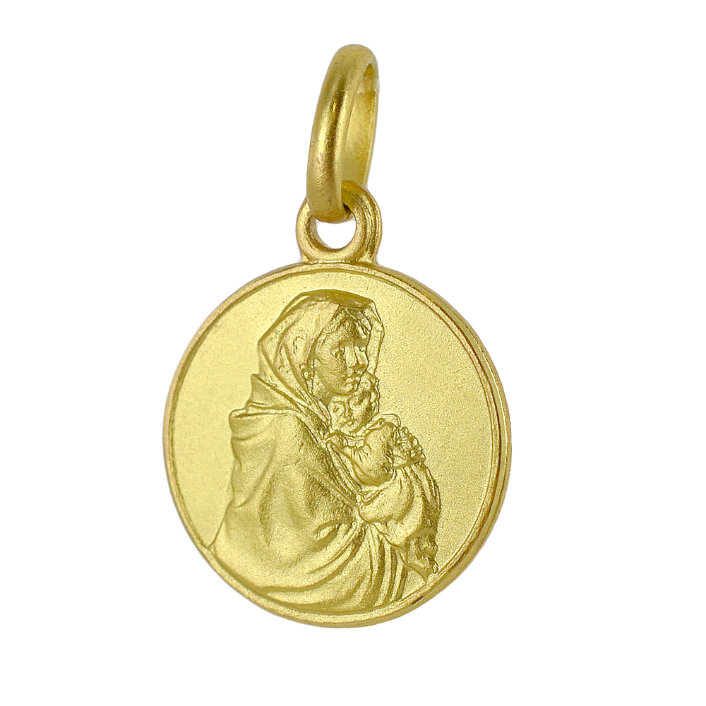 Medaglia in oro giallo Madonna del Ferruzzi 12 mm