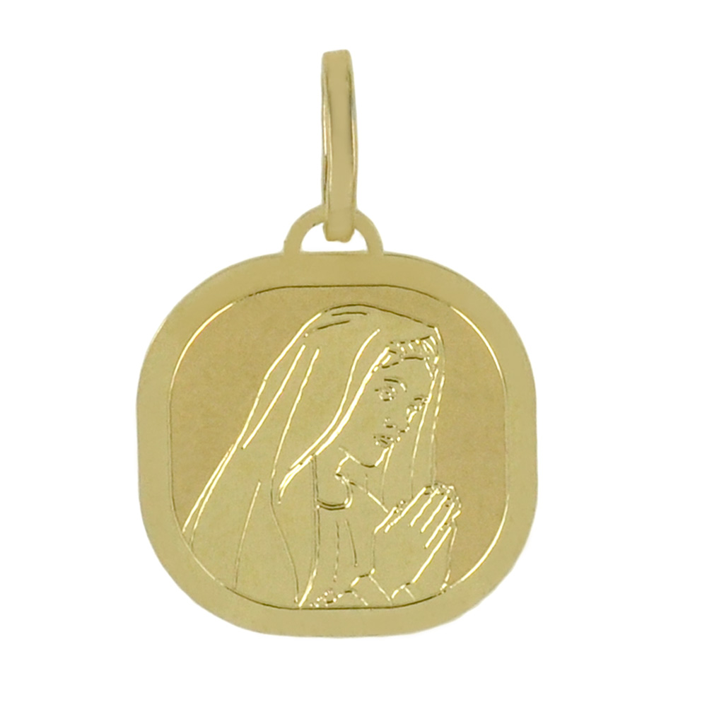 Medaglia Madonna in Preghiera oro giallo 
