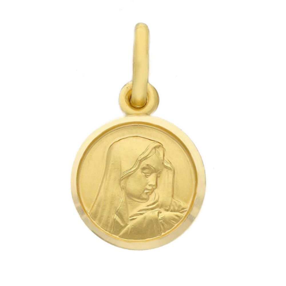 Medaglia Maria Addolorata in oro giallo 11 mm