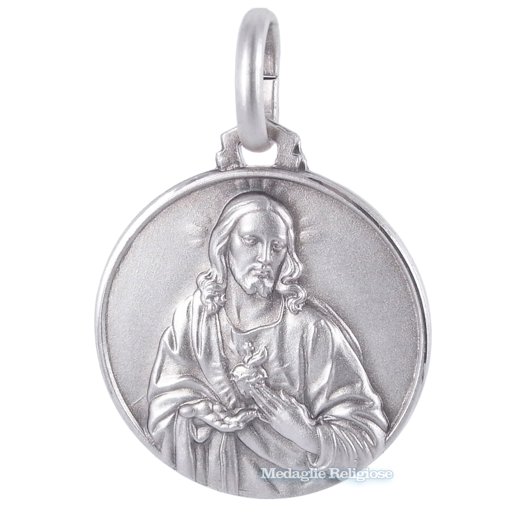 Medaglia Sacro Cuore in argento 21 mm
