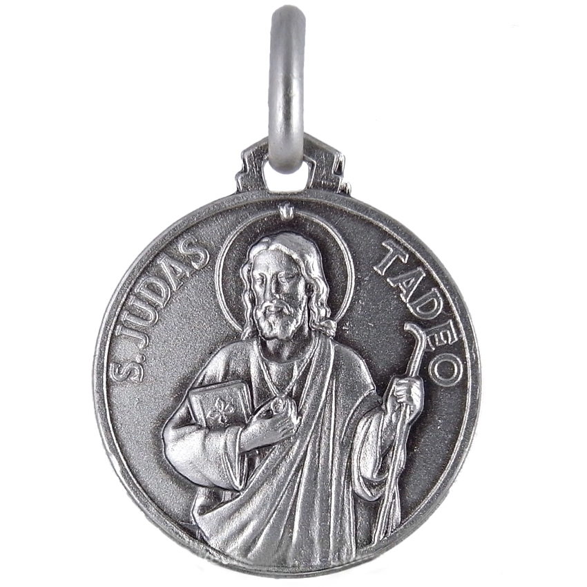 Medaglia san Giuda Taddeo in argento 14 mm