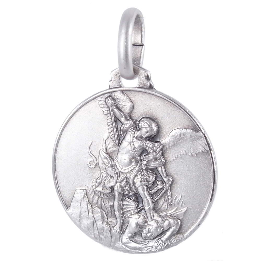 Medaglia San Michele Arcangelo in argento 21 mm