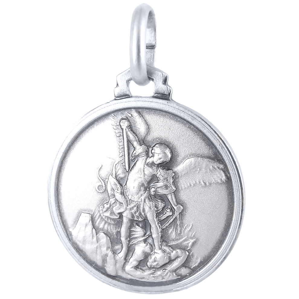 Medaglia San Michele in argento 18 mm