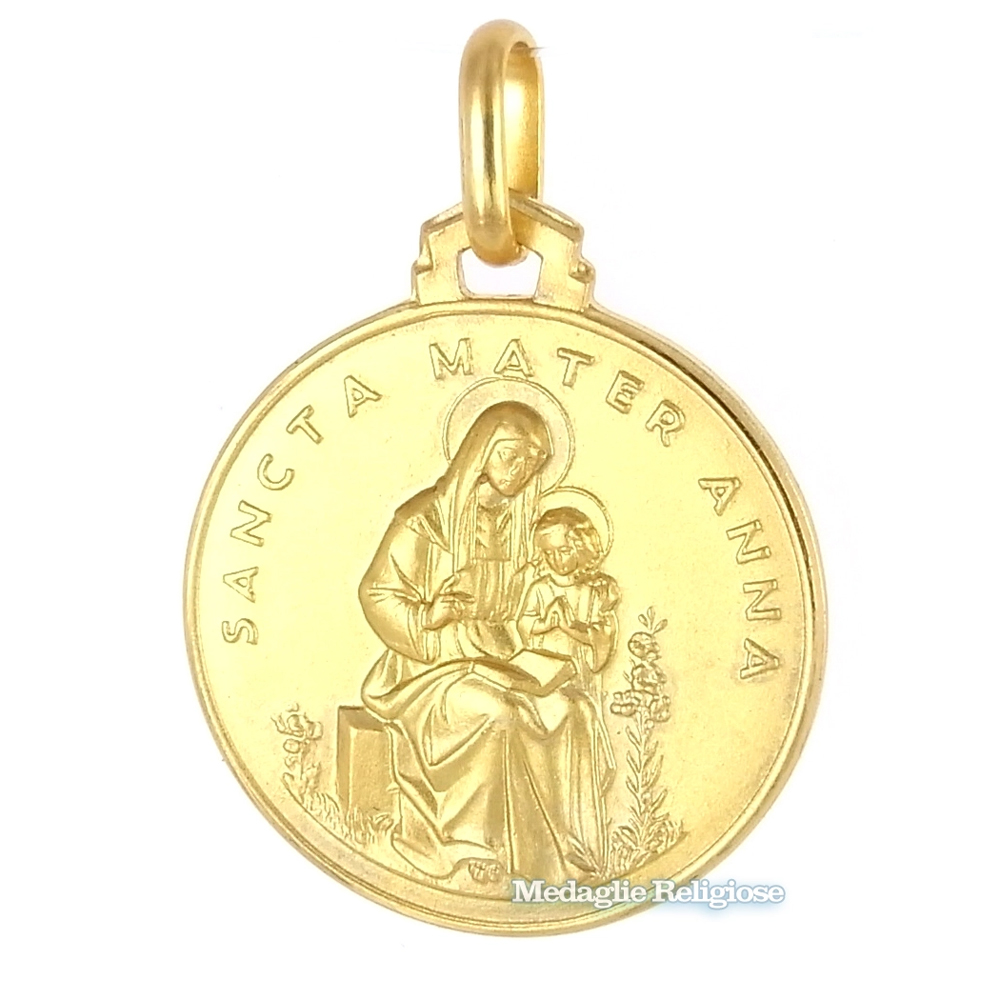 Medaglia Sant' Anna in oro giallo 18 mm