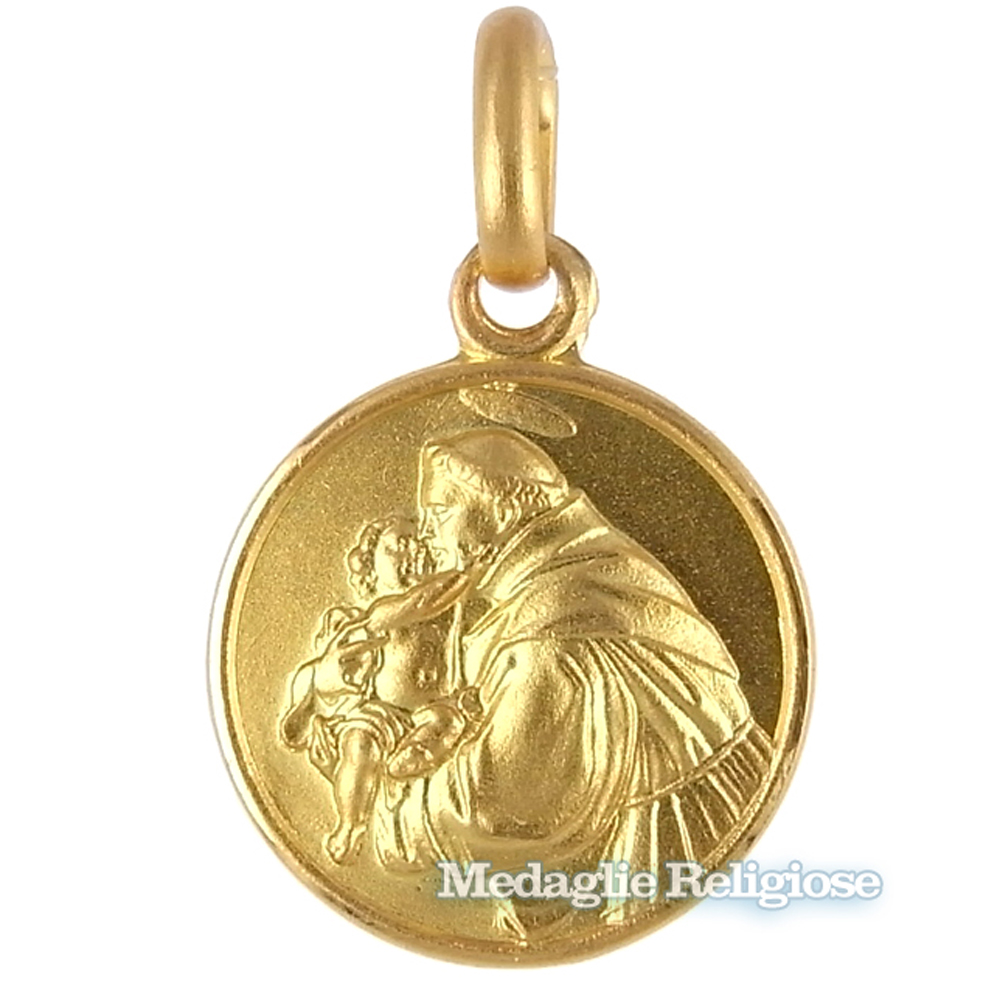 Medaglia Sant Antonio in oro giallo 12 mm