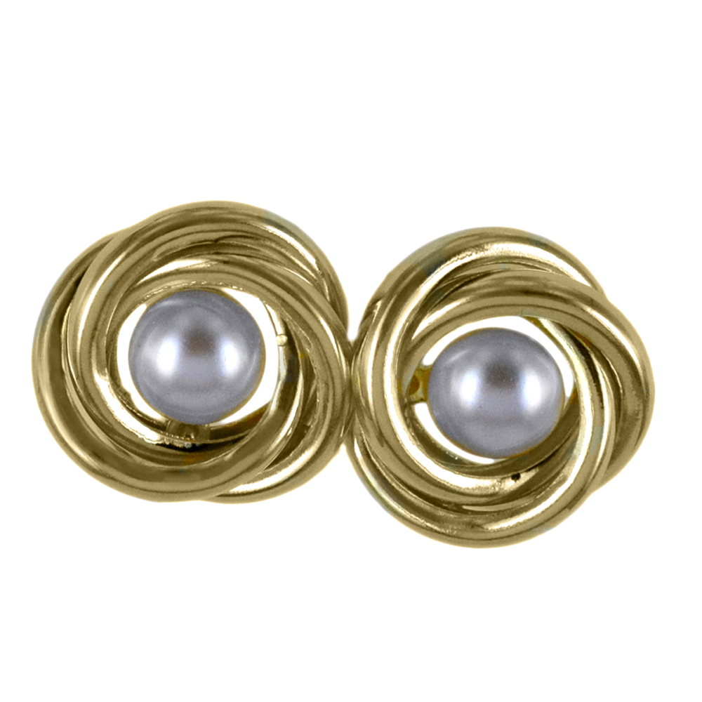 Orecchini a bottoncino da donna in Argento con perle collezione Bonton