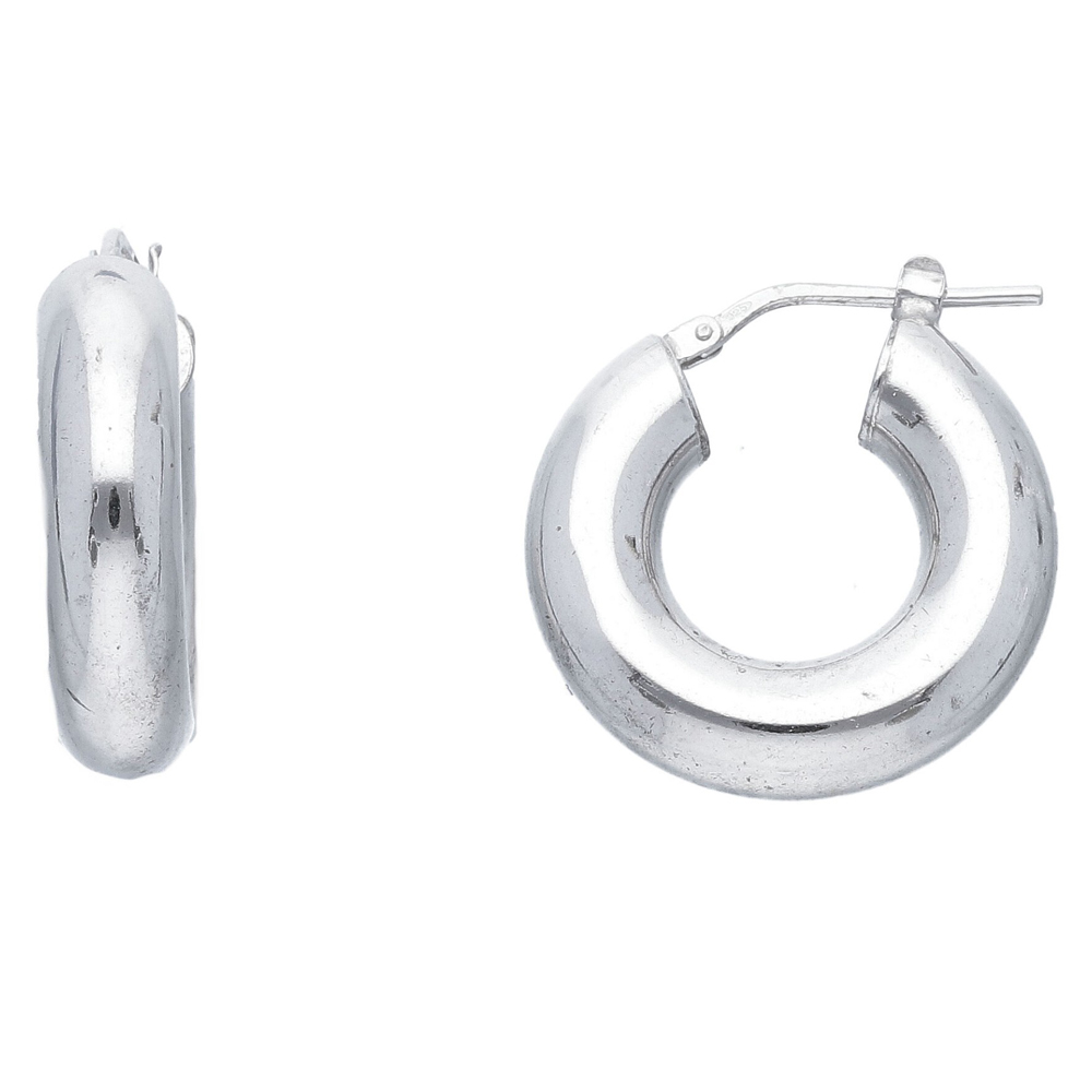 Orecchini a cerchio in argento piccoli 22 mm orecchini campanella bombata