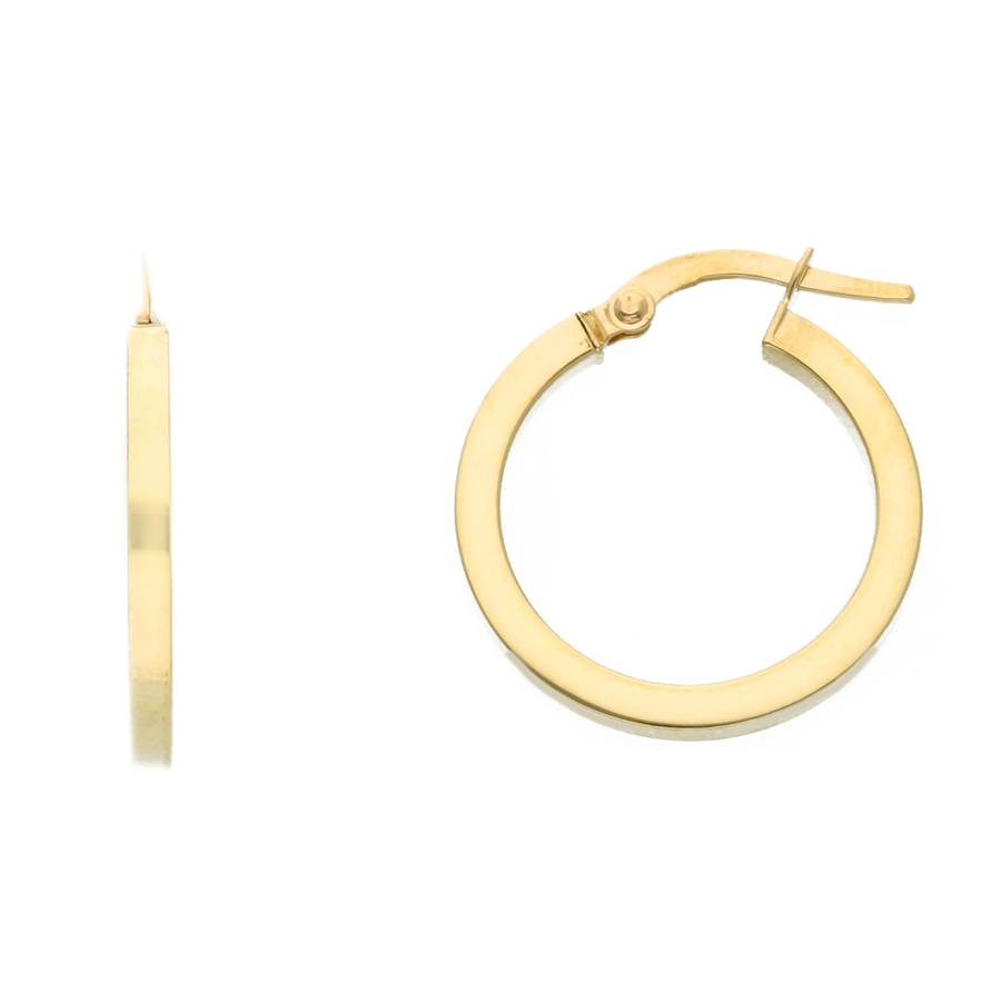 Orecchini a cerchio in oro giallo - campanella media 19 mm