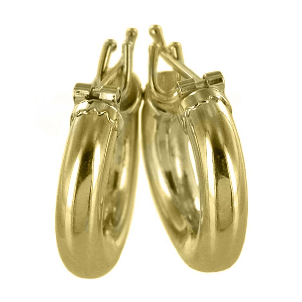 Orecchini a cerchio in oro giallo - campanella piccola 18 mm
