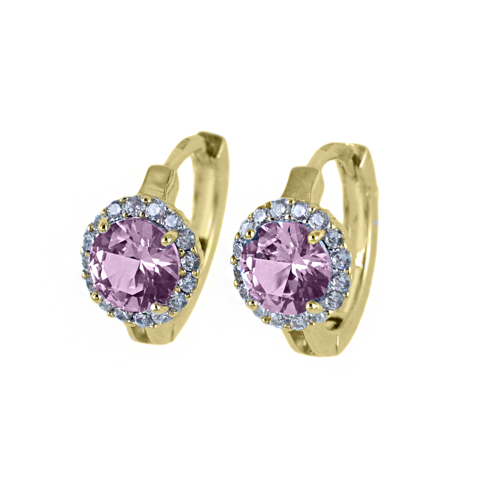 Orecchini a cerchio Proteina Rosa Cuori Milano collezione Maggiolina