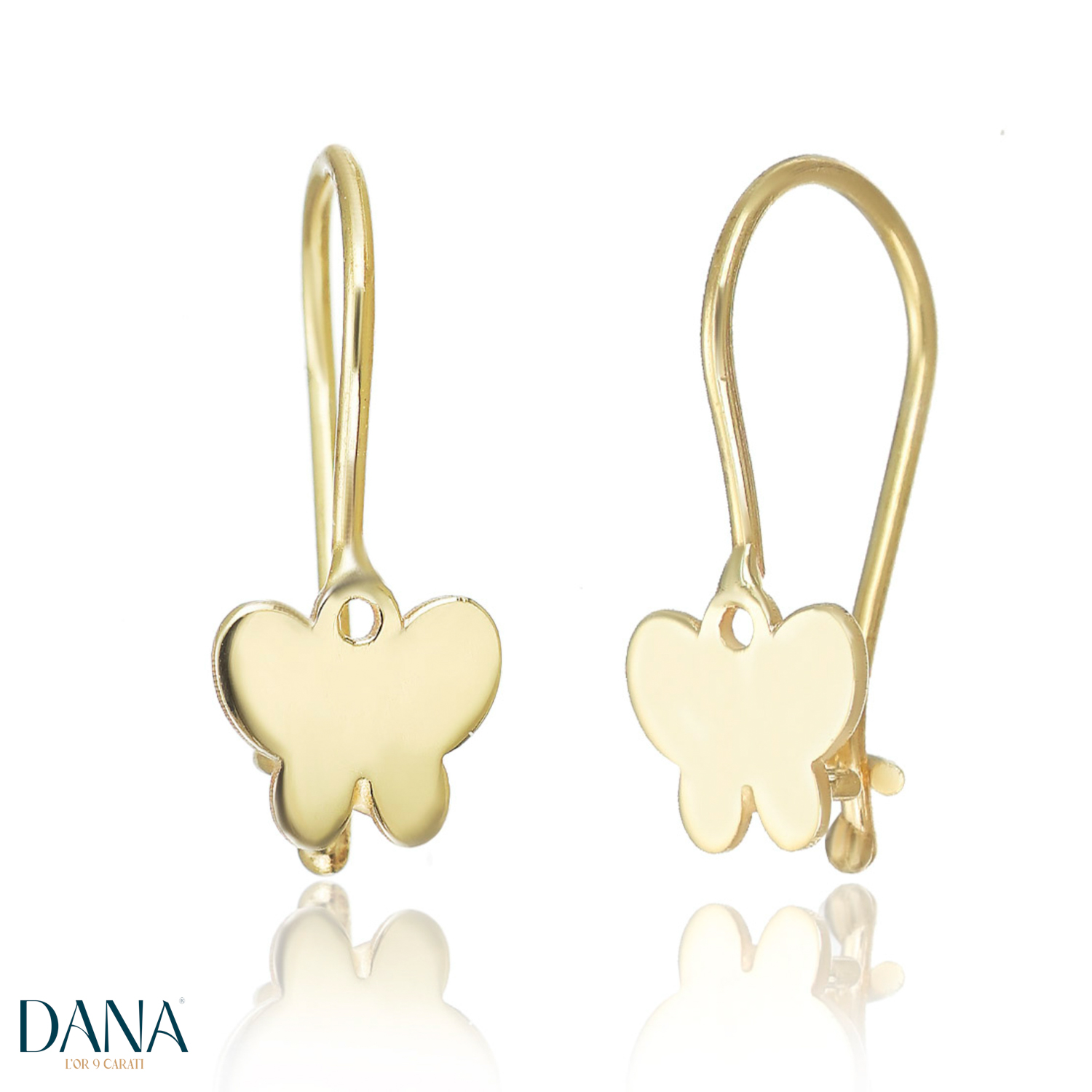 Orecchini a monachella da Bambina farfallina in oro 9 kt