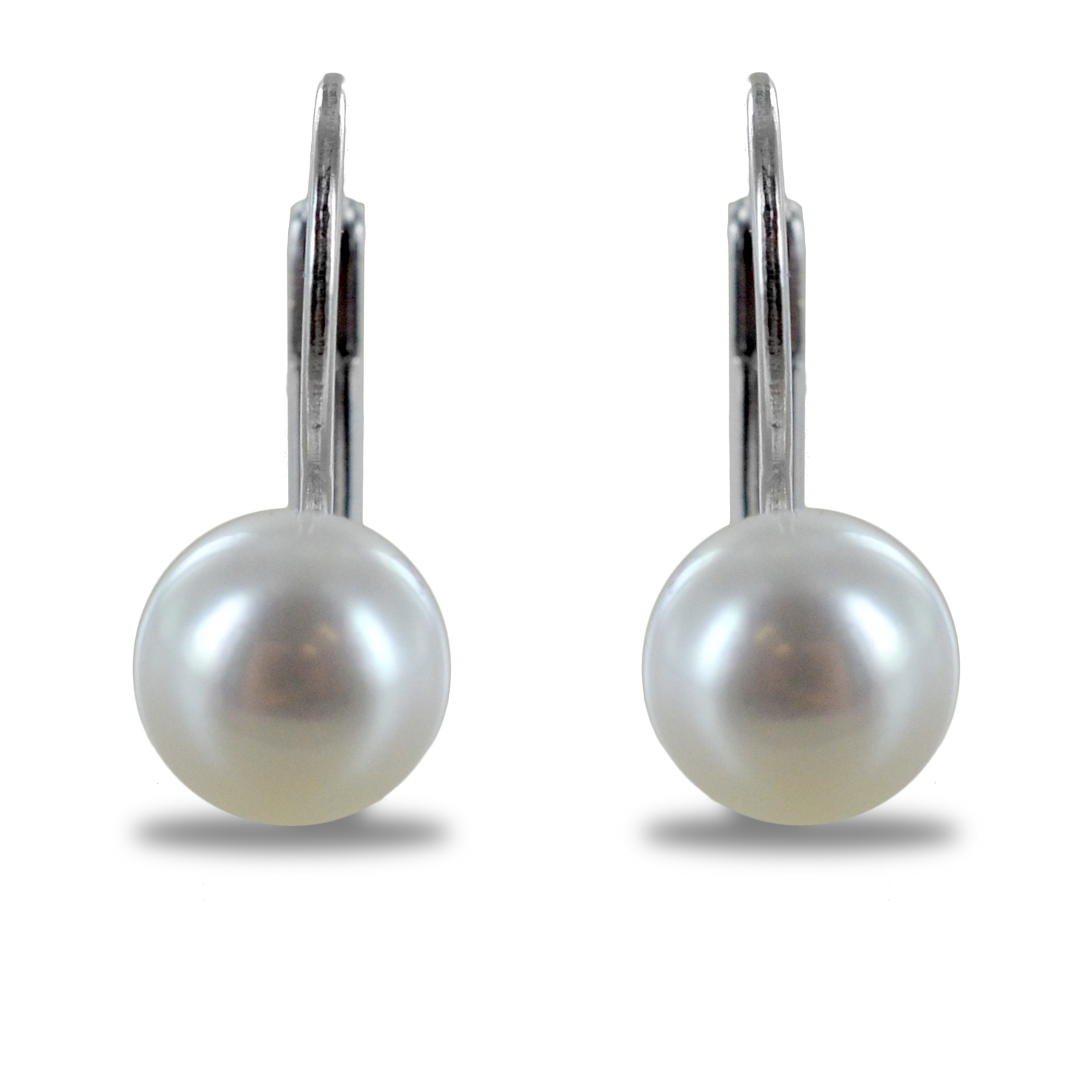 Orecchini a monachella in argento con pendente Perle 7 mm