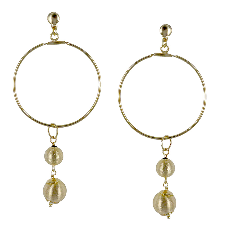 Orecchini a pendente cerchio Dvccio in argento dorato 24 kt 