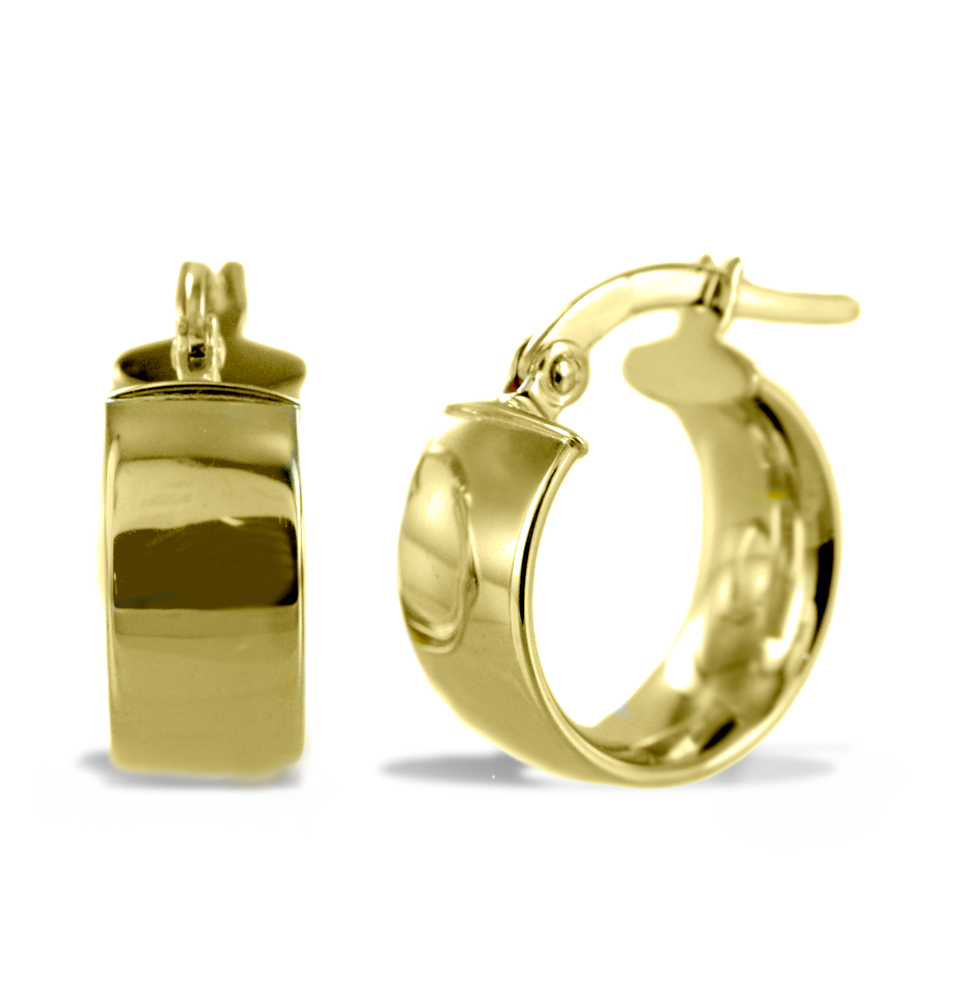 Orecchini campanella larga in oro giallo - cerchio piccolo 13 mm