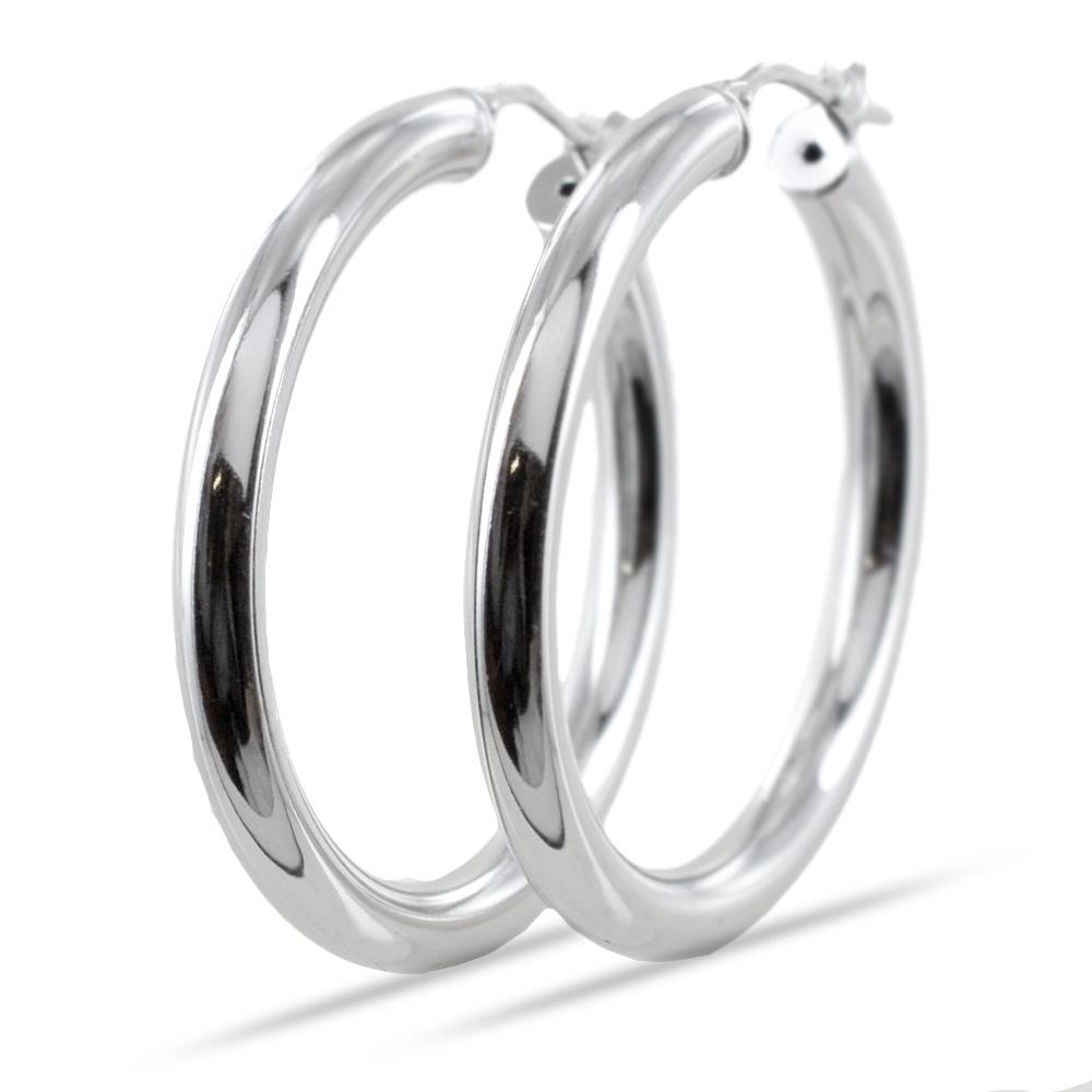 Orecchini cerchio medio in argento 37 mm