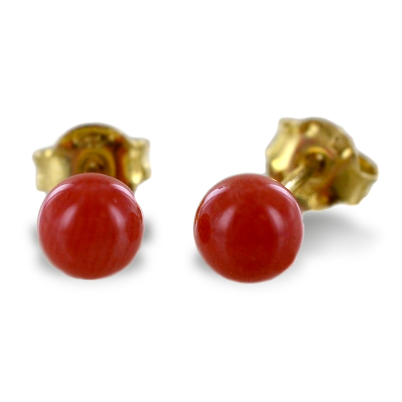 Orecchini A Sfera In Oro Giallo 9kt - 3 Mm, Classici, Con Chiusura A Farfalla, Marchio Arran