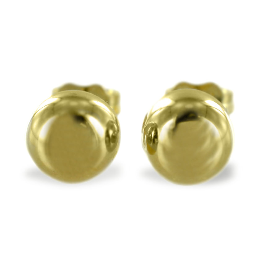 Orecchini con sfere grandi lucide in oro giallo 6 mm