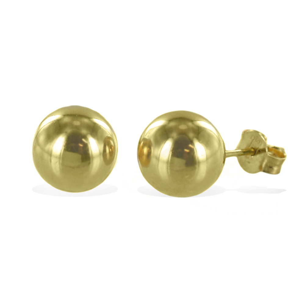 Orecchini con sfere grandi MAXI lucide in oro giallo 10 mm