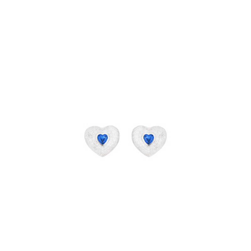 Orecchini cuore Blu Flash collezione Palazzo Reale Cuori Milano zircone Blu 