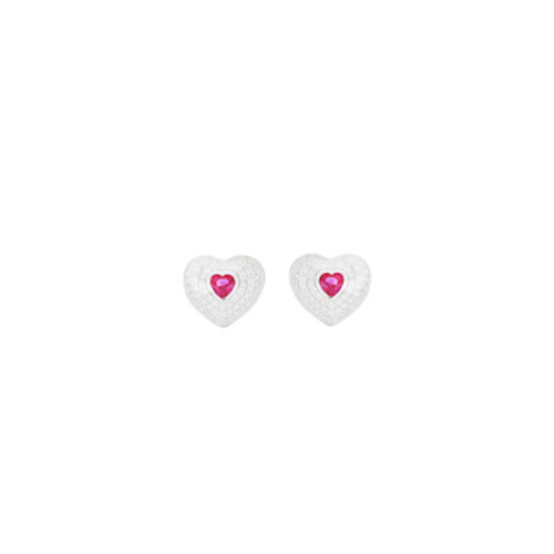 Orecchini cuore Cheers collezione Palazzo Reale Cuori Milano zircone Fucsia 