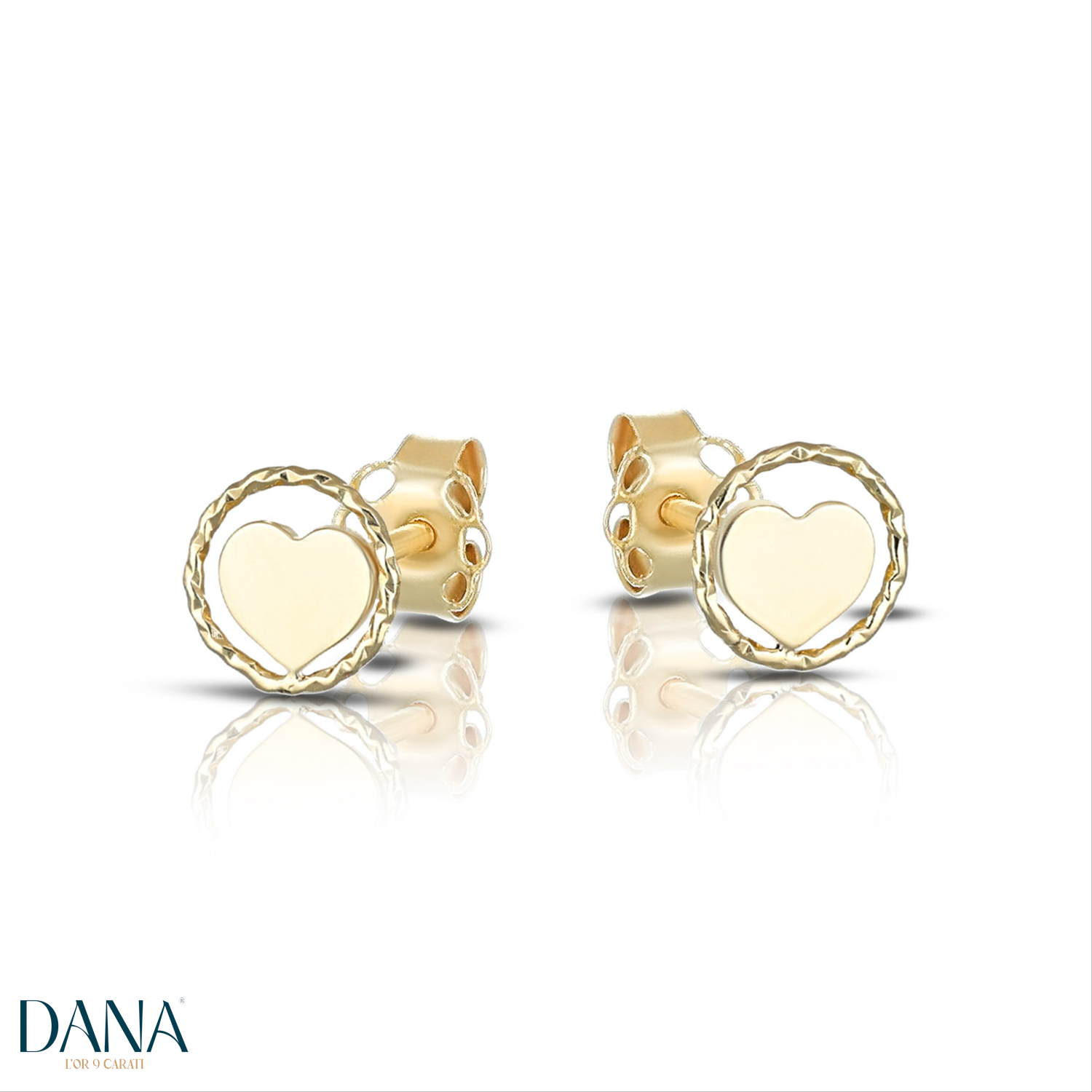 Orecchini da Bambina Cuore in oro 9 kt