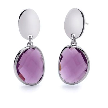 Orecchini da Donna 2Jewels in Acciaio pendente cristallo viola 261351