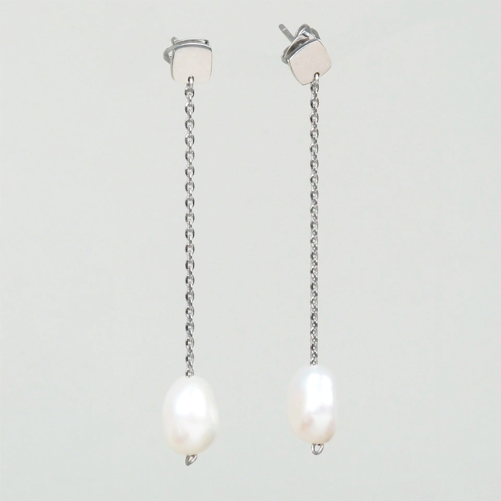 Orecchini donna gioielli Rebecca in argento con perla pendant SR1OBP02