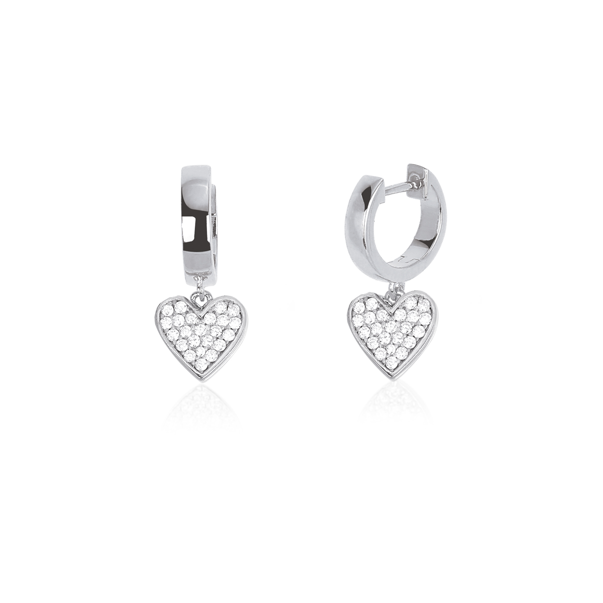 Orecchini A Bottone A Forma Di Cuore In Argento Sterling 925 - Foto 2