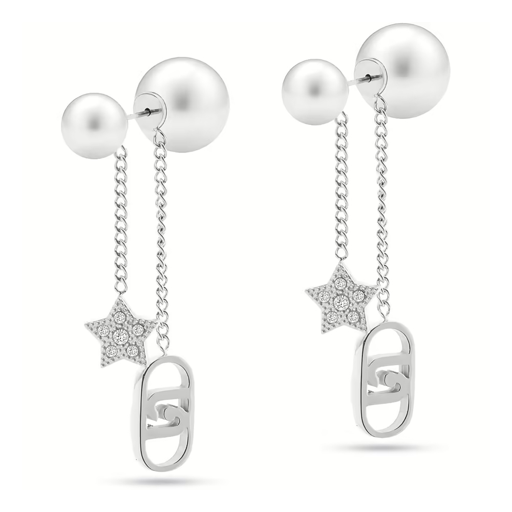 Orecchini in Acciaio a pendente da donna con perle Essential Woman Liu Jo LJ2635