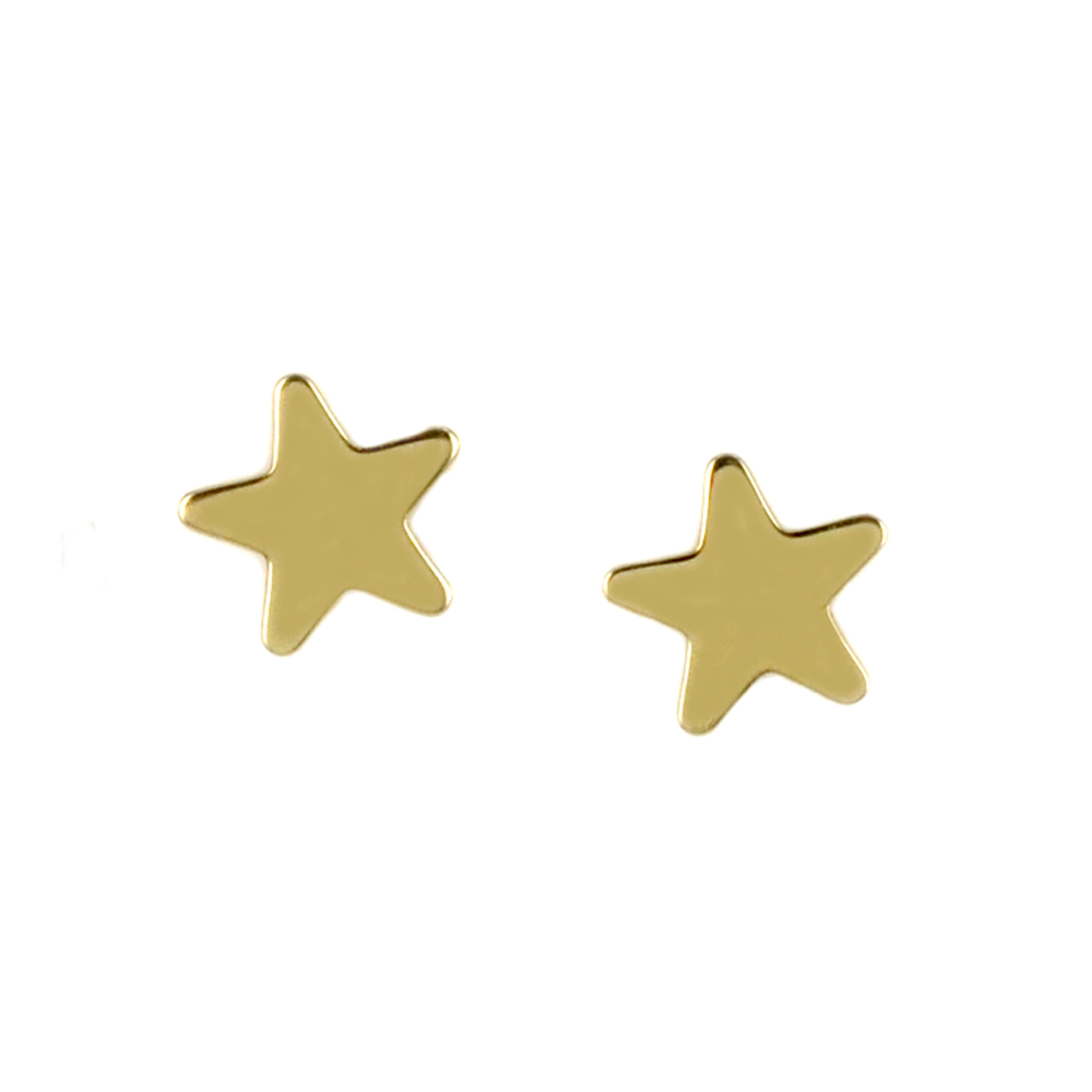 Orecchini in oro giallo a stella piccola lucida 