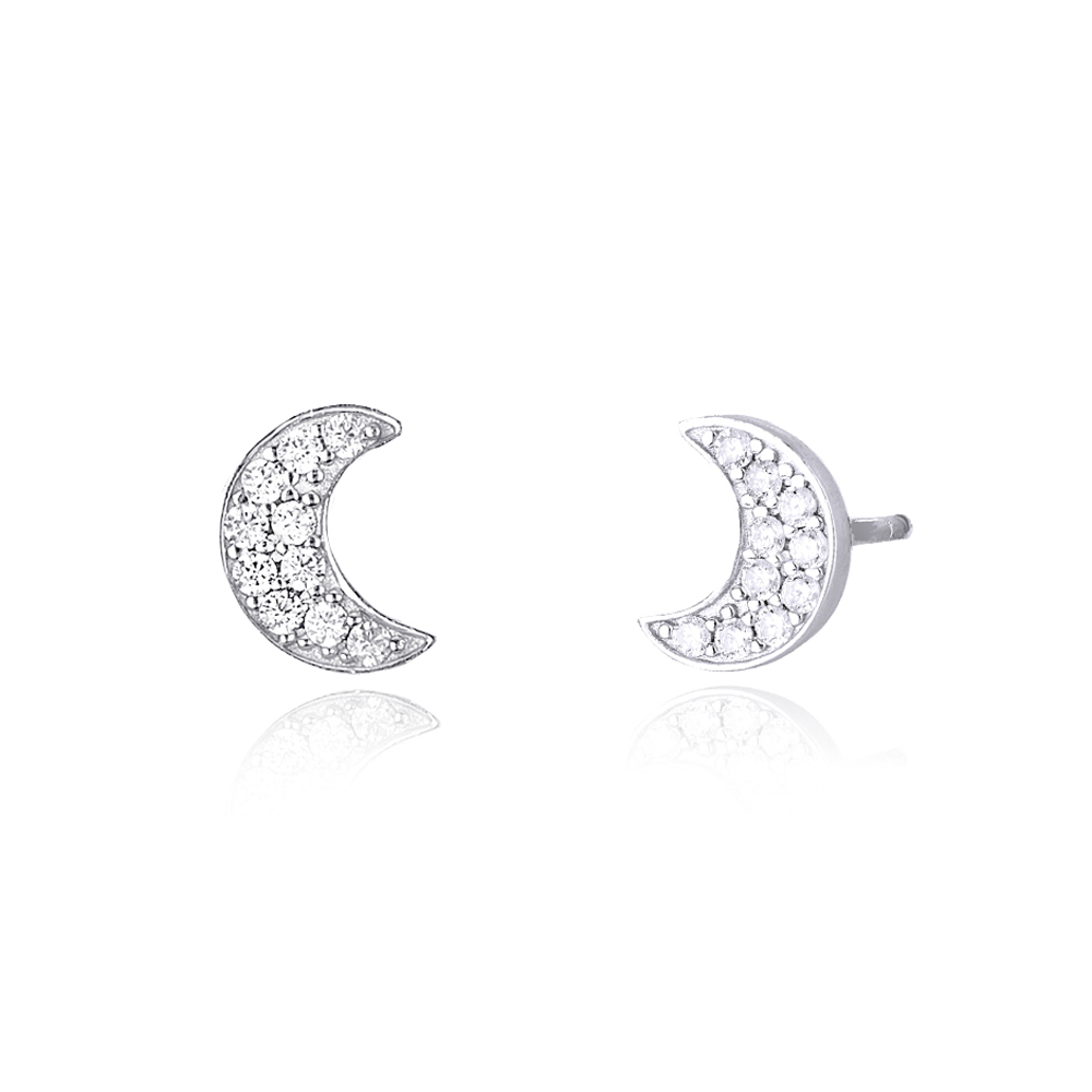 Orecchini Mabina in argento e zirconi Luna 563239