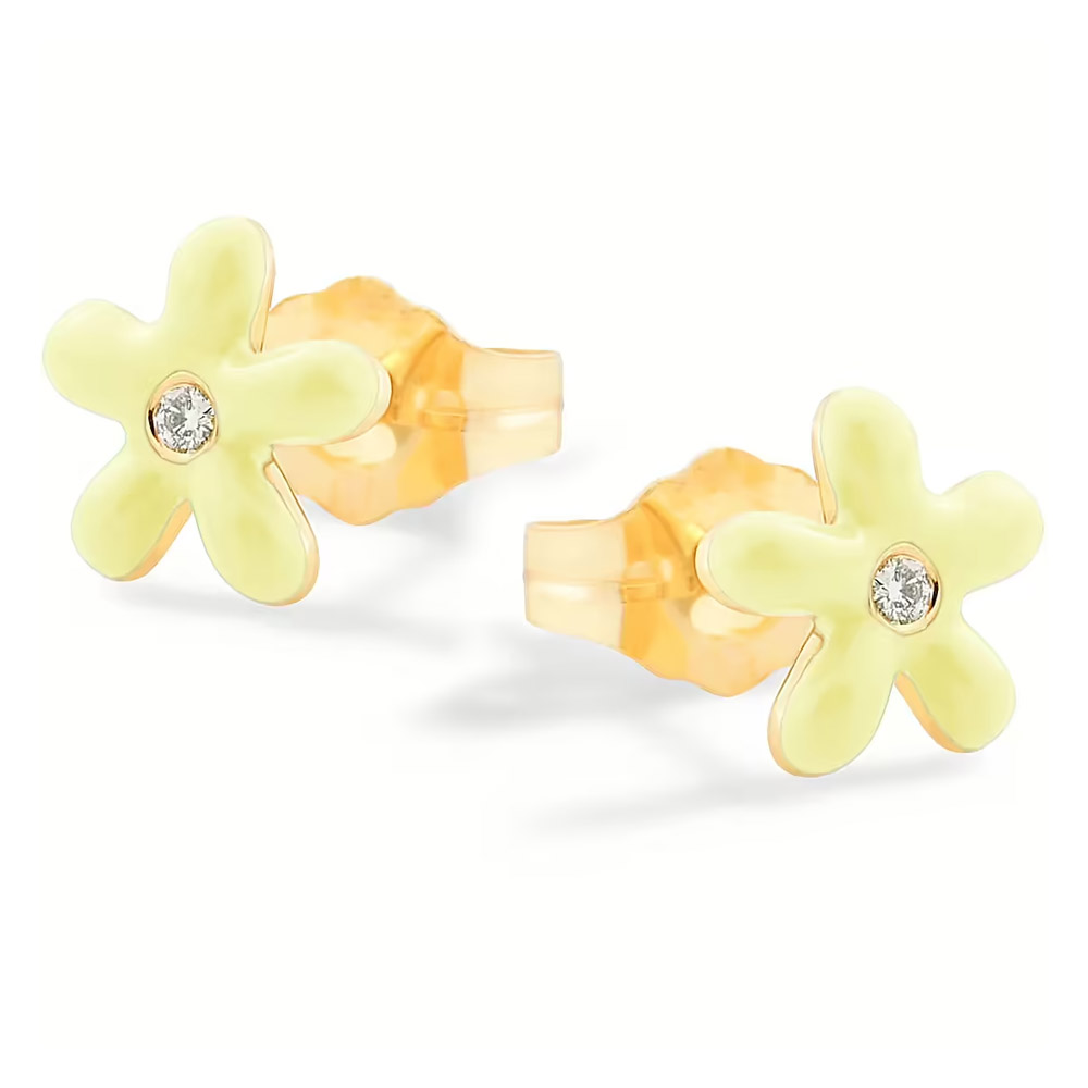 Orecchini Nanan da bambina in argento fiore Giallo NAN0496