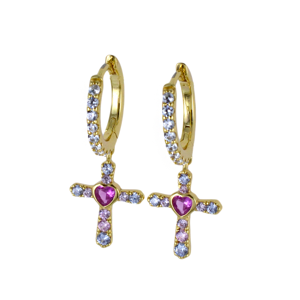 Orecchini pendenti Power Cross Cuori Milano collezione Maggiolina