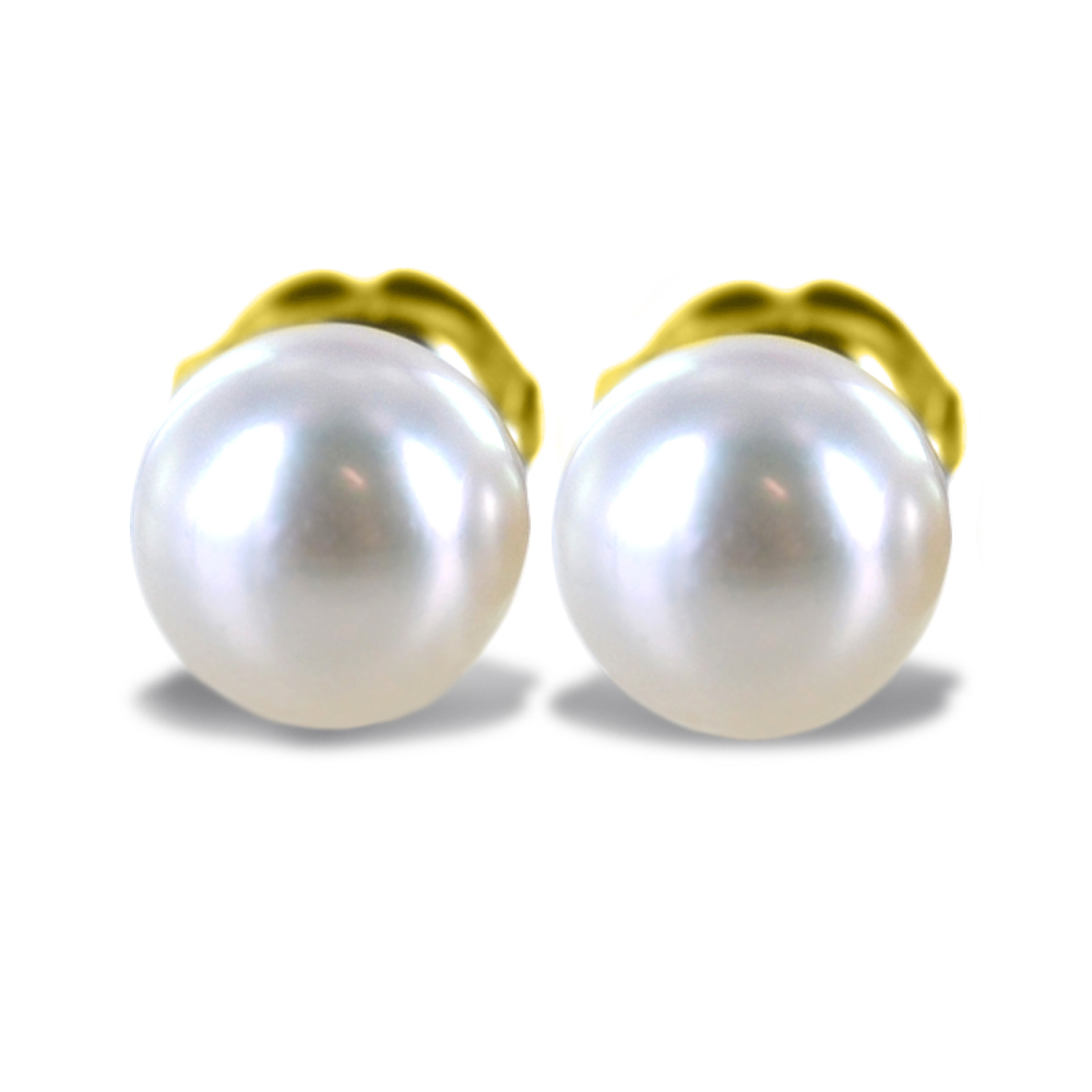 Orecchini Perle Gemelle con Perle AKOYA 8.00-8.50 mm AA oro giallo