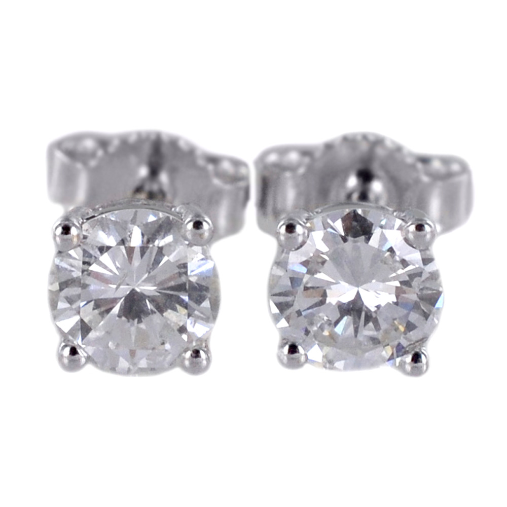 Orecchini punto luce grandi con diamanti da oltre un carato