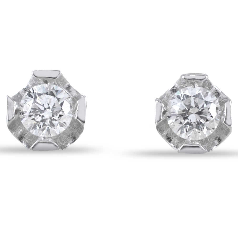 Orecchini punto luce in oro e diamanti ct 0.20 G VS