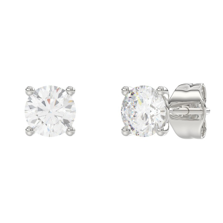 Orecchini punto luce medi con diamanti Lab Grown da 1 carato oro 14 kt