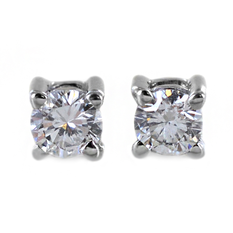 Orecchini punto luce medi in oro e diamanti ct 0.20 G VS