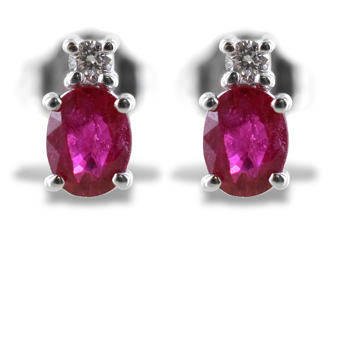 Orecchini Rubino e Diamante piccolo collezione Kesar Gioielli Raaja