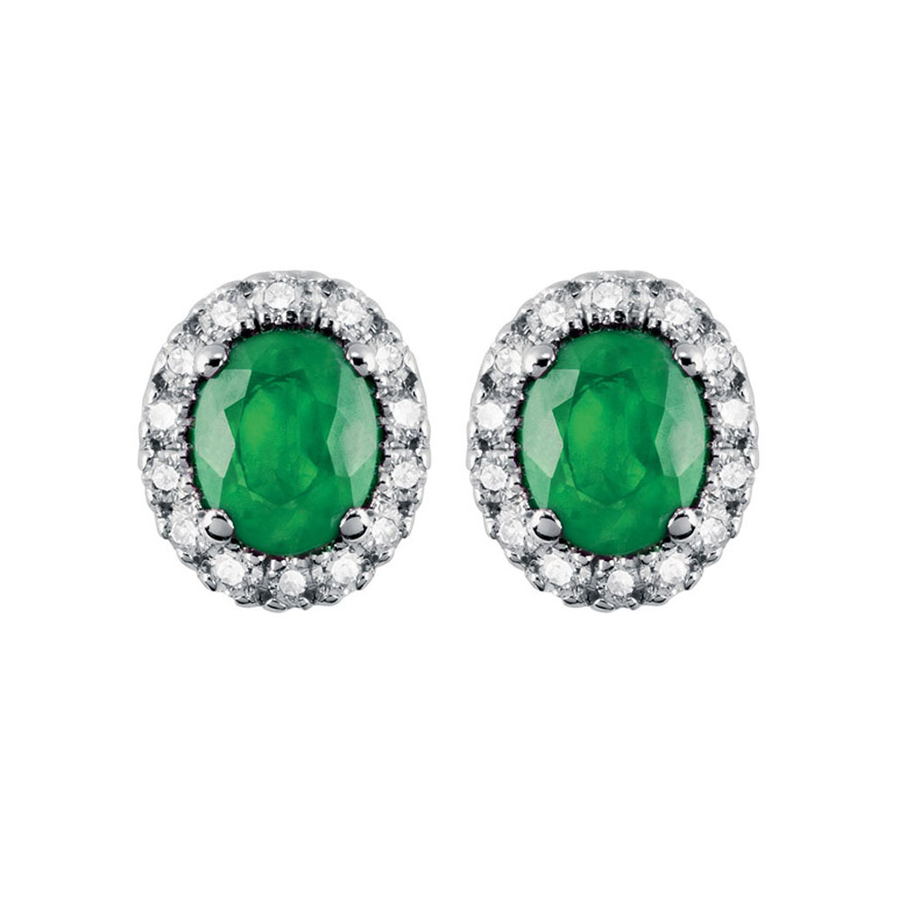 Orecchini Salvini collezione Dora Smeraldo con contorno di diamanti