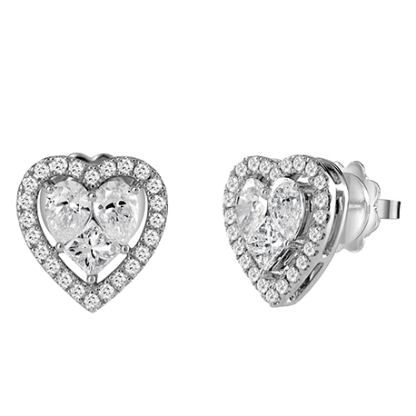 Orecchini Salvini Cuore collezione Magia in oro bianco e diamanti 1.25 ct